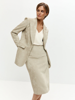 Юбка Сандра из экокожи в оттенке миндаля