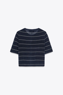 ZARA УКОРОЧЕННЫЙ КАРДИГАН В ПОЛОСКУ, ПОЛОСКИ