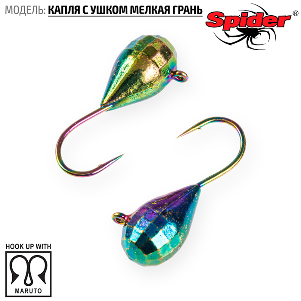 Мормышка вольфрамовая Spider 6830 "Капля с ушком и мелкой гранью" (3мм, 0.42гр)