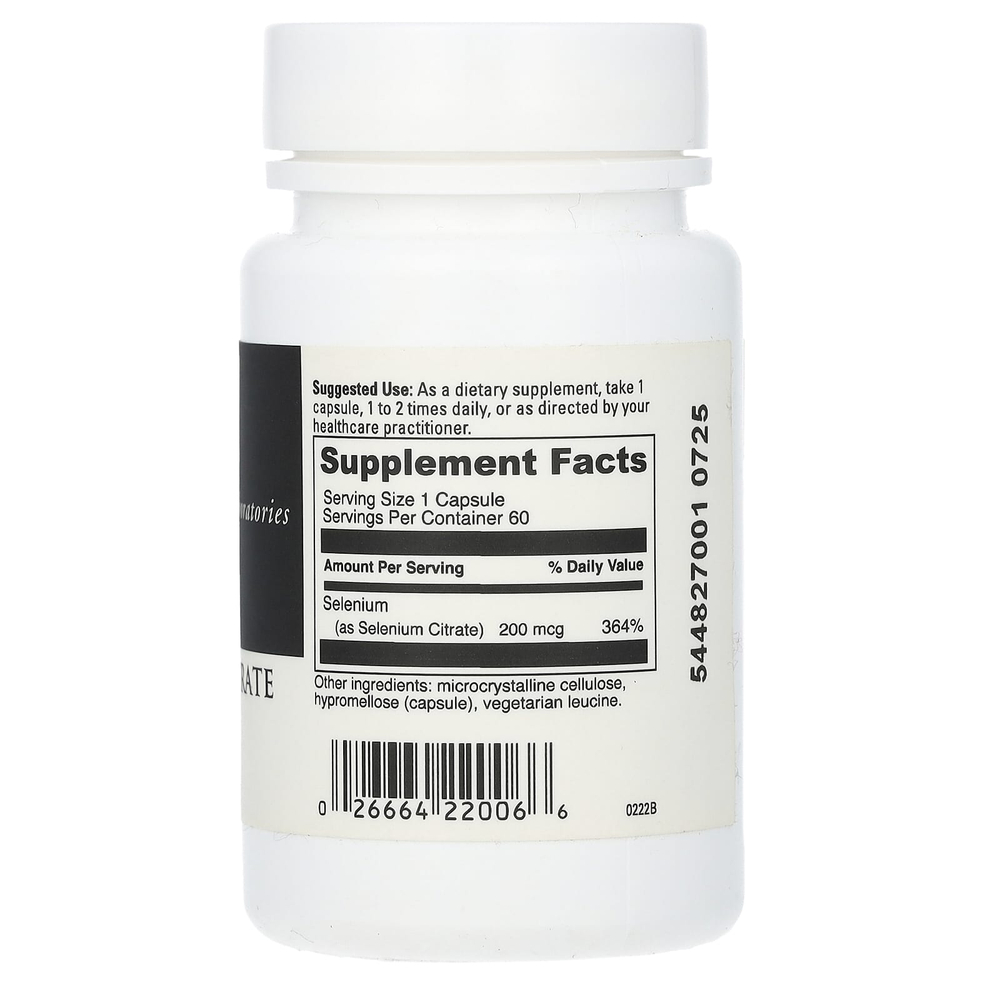 DaVinci Laboratories, Цитрат селена, 200 мкг, 60 капсул