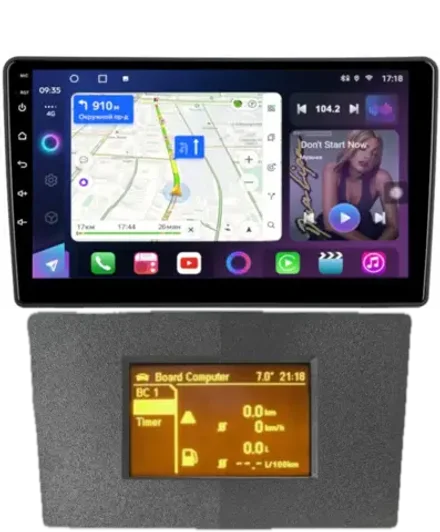 Магнитола для Opel Astra H (перенос БК вниз, серая) - FarCar 7382S монитор 9" QLED на Android 13, 8-ядер, CarPlay, 4G SIM-слот