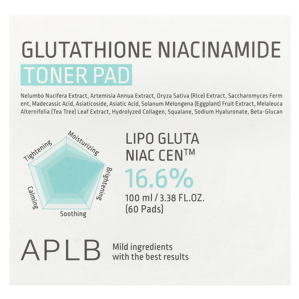 APLB, Тоник с глутатионом и никотинамидом, 60 шт., 100 мл (3,38 жидк. Унции)