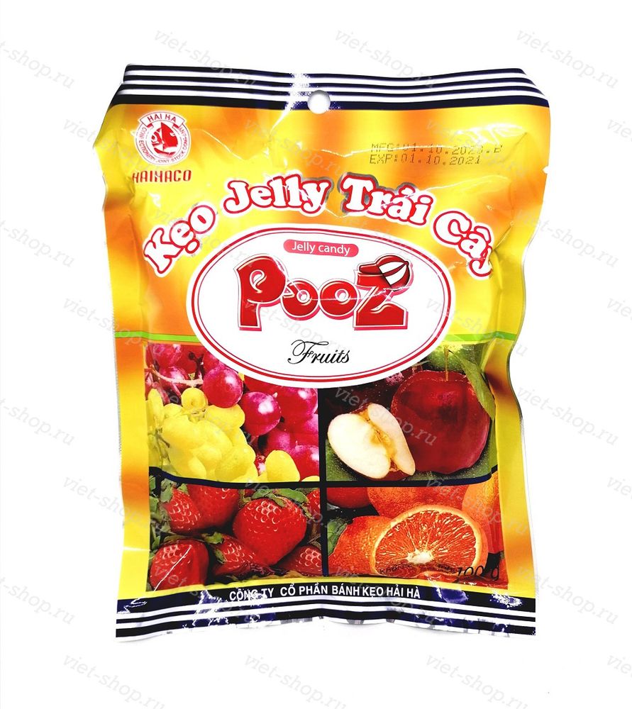 Желейные конфеты Pooz, ассорти вкусов, Вьетнам, 100 гр.