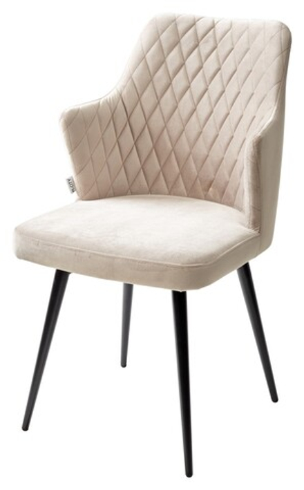 Стул М-City DISAUR Герман (Herman) поворотный на 360 градусов, Латте 25, Велюр, Черный каркас