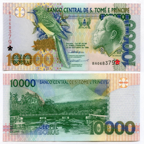 Банкнота Сан-Томе и Принсипи 10000 добр 1996 год BA0683791. UNC