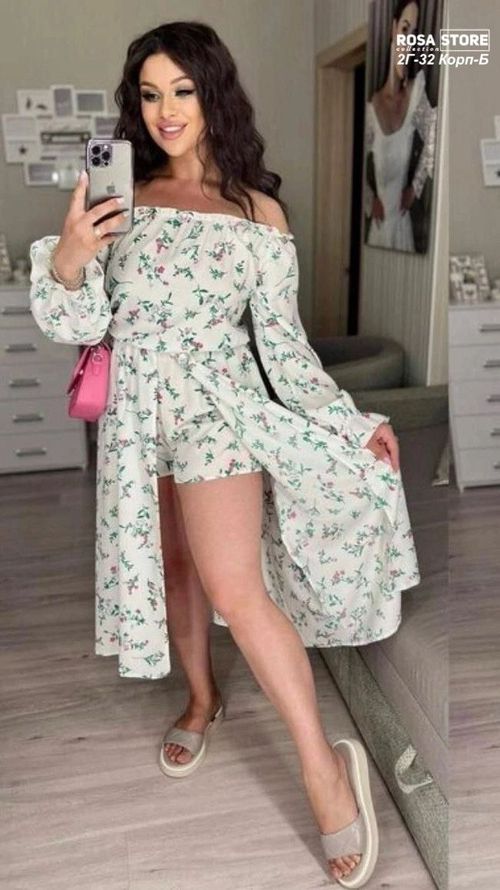 Стильное платье-шорты