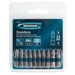 Бита РZ2 х 25, сталь S2, 10 шт. Gross, 11340