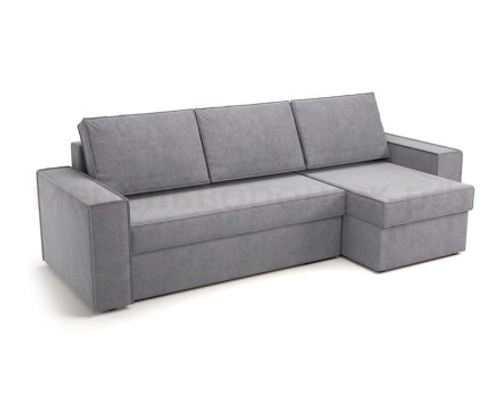 Угловой диван-кровать ПРАГА ULTRA GREY серый (VIVALDI 7), 5 пакетов 2715х960х1460