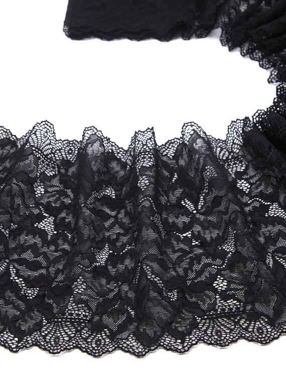 03-266 Кружево эластичное 23 см, черный 170