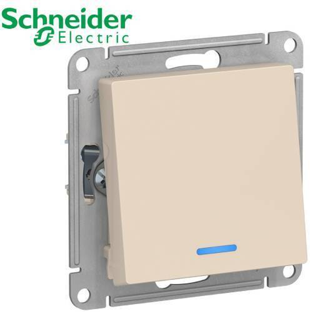Переключатель 1-кл с подсветкой (бежевый) AtlasDesign Schneider ATN000263