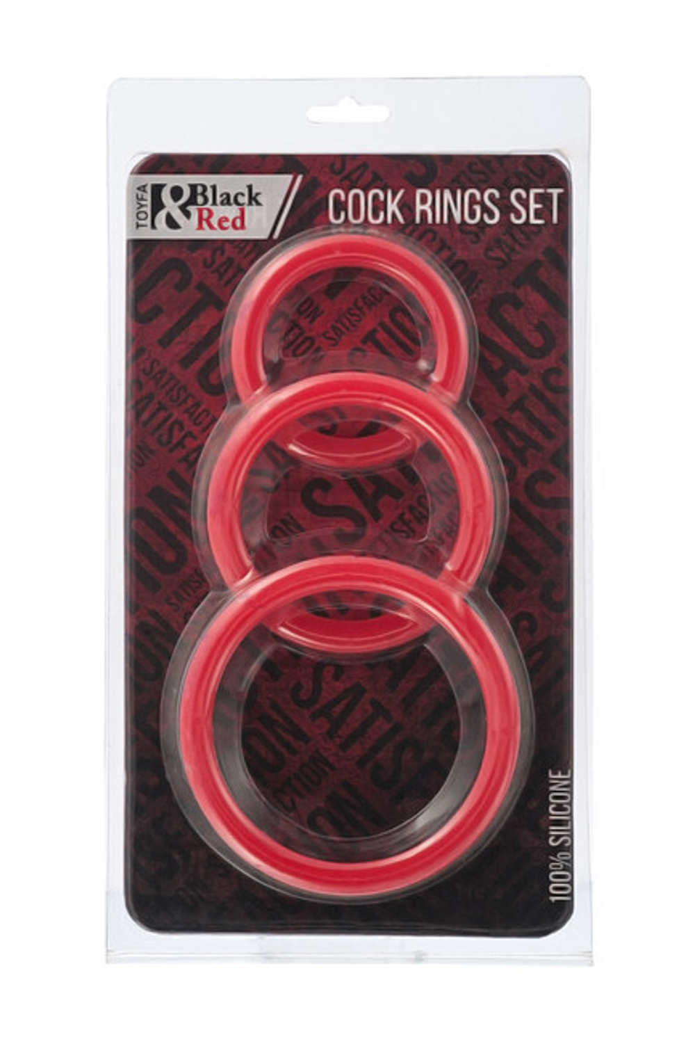 Набор красных эрекционных колец Black & Red (Цвет: красный)