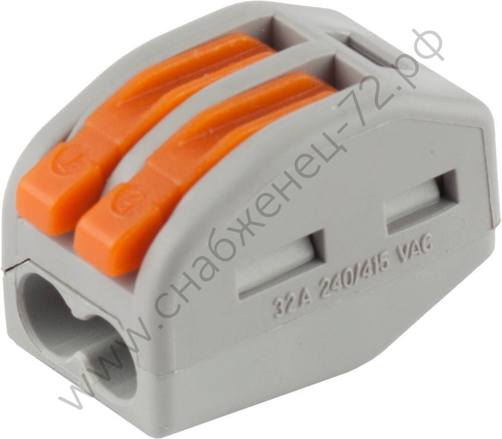 СВЕТОЗАР 32A Соединительная 2-х проводная разъемная клемма (49190-2)