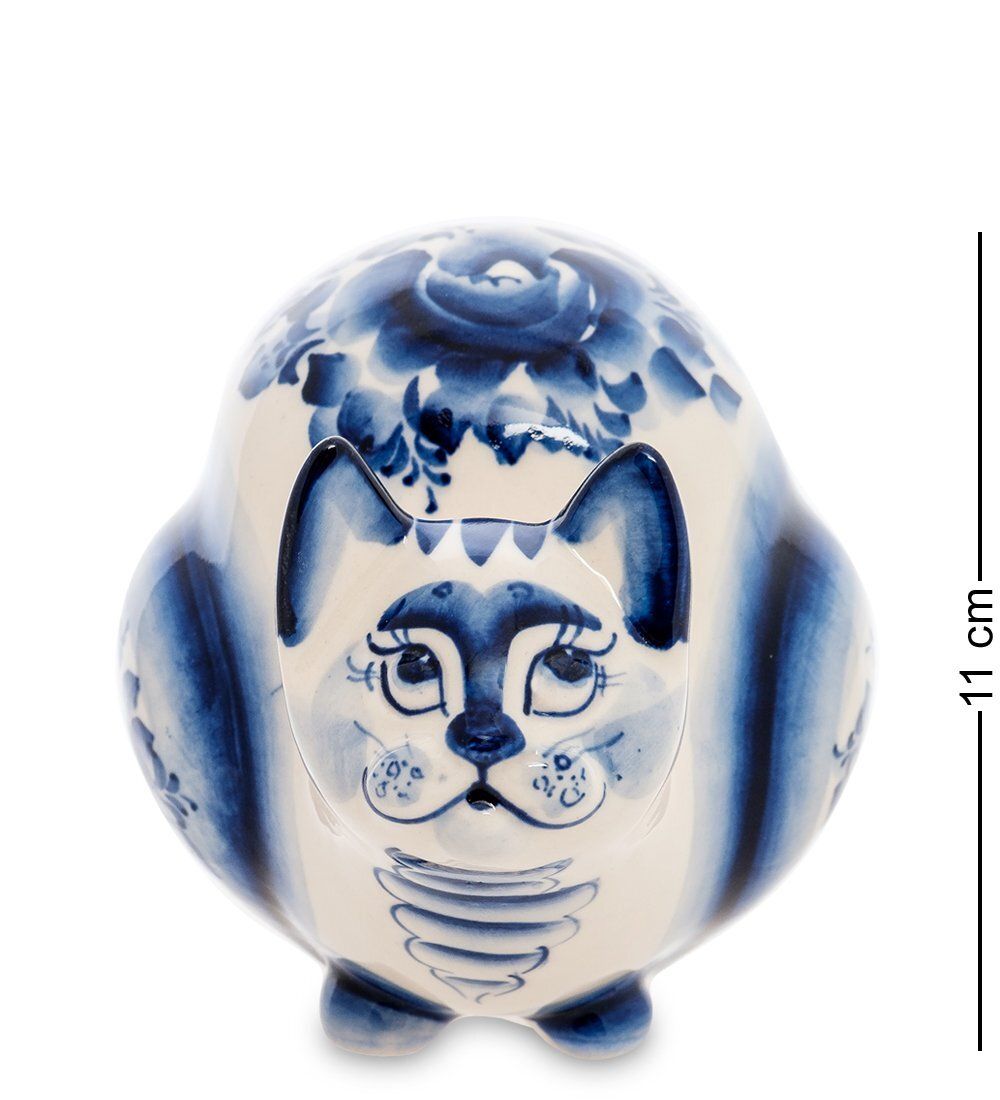 ГЛ- 517 Копилка «Кошечка» (Гжельский фарфор)