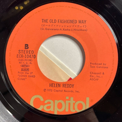 Винтажная виниловая пластинка LP Helen Reddy Leave Me Alone (Ruby Red Dress) / The Old Fashioned Way (Japan 1973) 7 дюймов, 45 RPM, Single