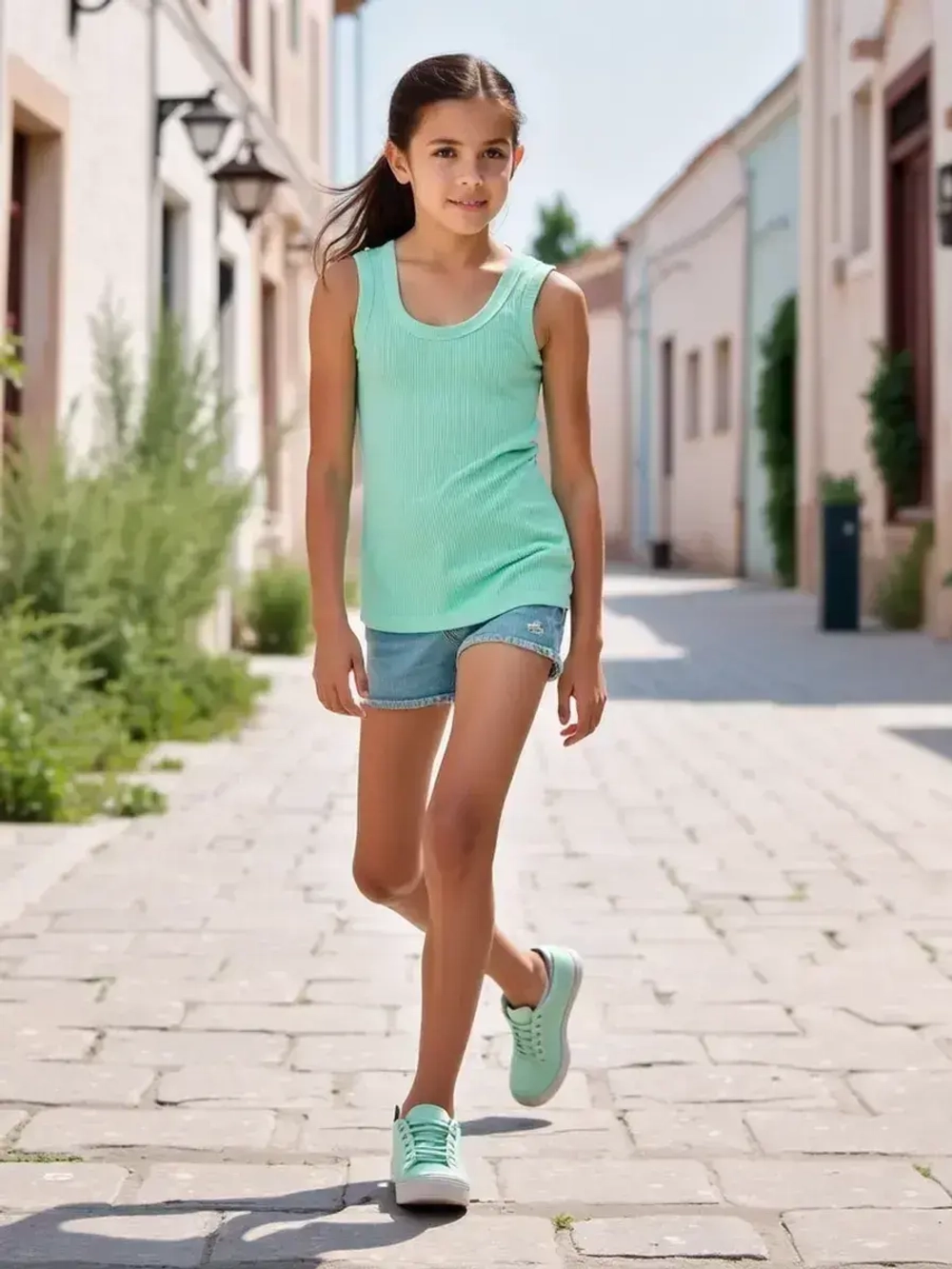 Майка для девочки в рубчик