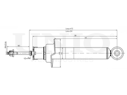Амортизатор газовый передней подвески UNIO SAB-10578