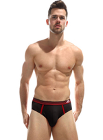 Мужские трусы-слипы с логотипом на резинке (Размер: M) (Цвет: черный)