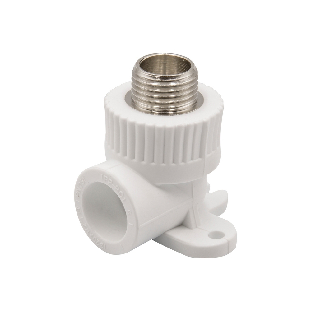 Уголок комб. нар 20х1/2'' с креплением EVER® plast БЕЛЫЙ (Россия)