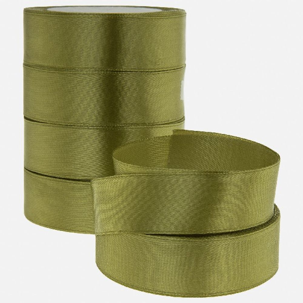 Лента атлас 2.5см*22.85м ОЛИВА