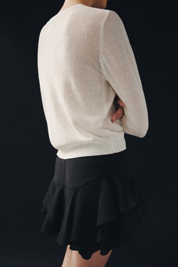 ZARA ШОРТЫ С ВОЛАНАМИ — ZW COLLECTION, ЧЕРНЫЙ
