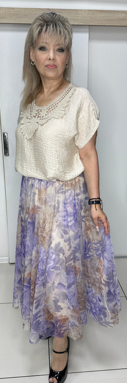 Итальянская цветная юбка на поясе-резинка