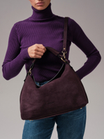 Замшевая сумка хобо Deboro 30900 сливовый