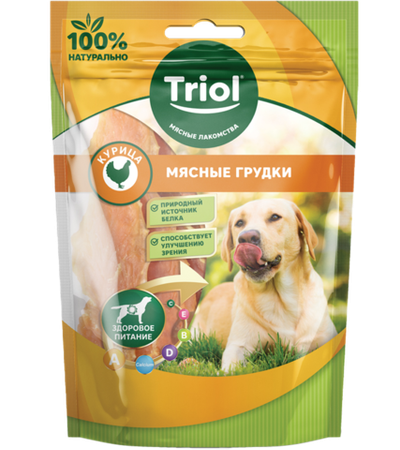 Лакомство для собак «Мясные грудки из курицы», 70гр., Triol