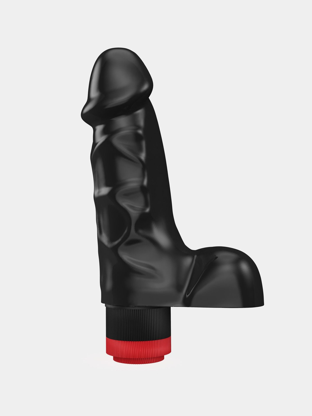 Реалистичный вибратор LOVETOY 16,5 см, черный, с мошонкой