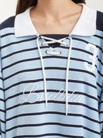 Женская Рубашка Stripe Polo Hockey Jersey Blue