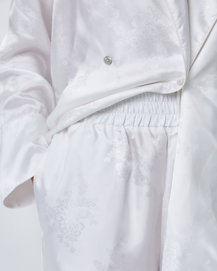 Костюм в пижамном стиле из вискозы Гуччи белый