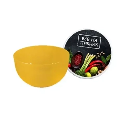Миска пластиковая 0,6л с крышкой «Все на пикник»