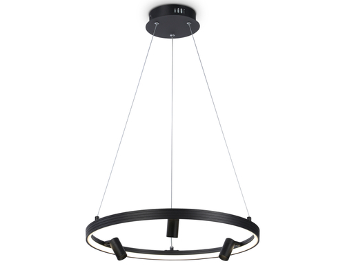 Светильник светодиодный подвесной с пультом FL5284/1+3 BK черный 50W 3000K/4200K/6400K+4200K D500*1200 (ПДУ ИК)