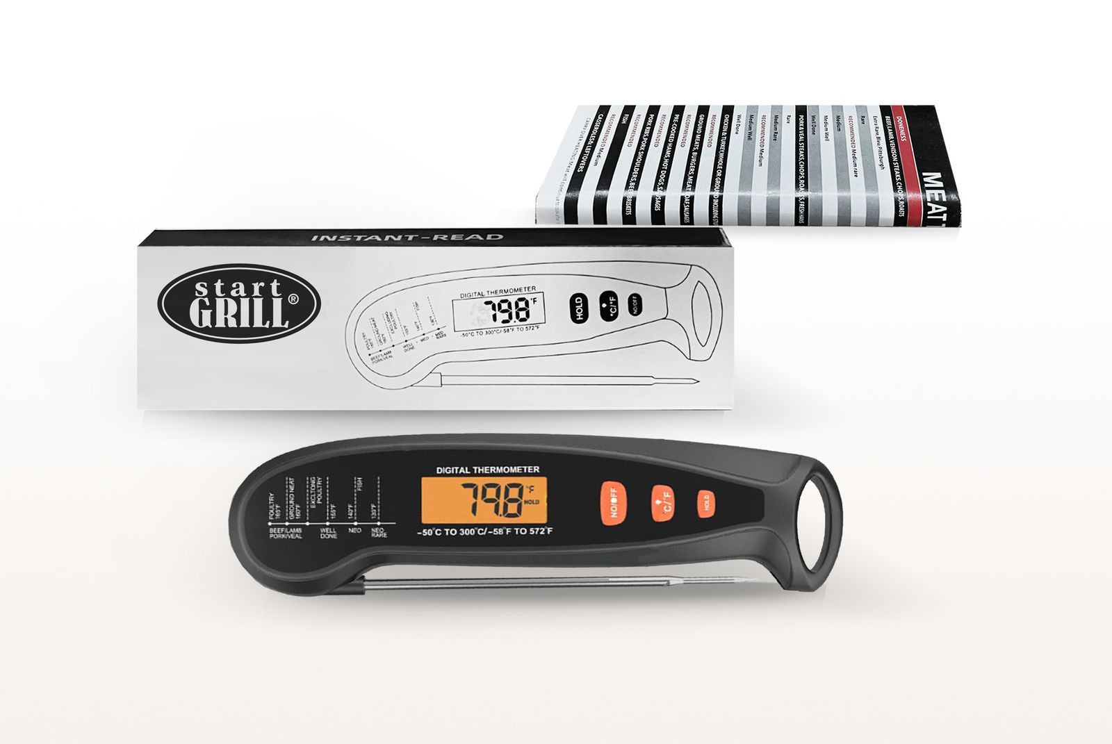 Цифровой термометр Model 1, складной, черный фото №16