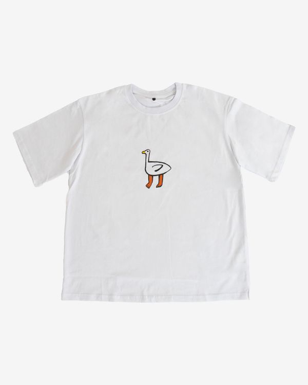 Футболка Оверсайз Гусель Белая - фото 1