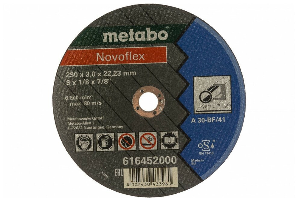 Круг отр сталь METABO Novorapid 230x3.0x22,23 (616452000)