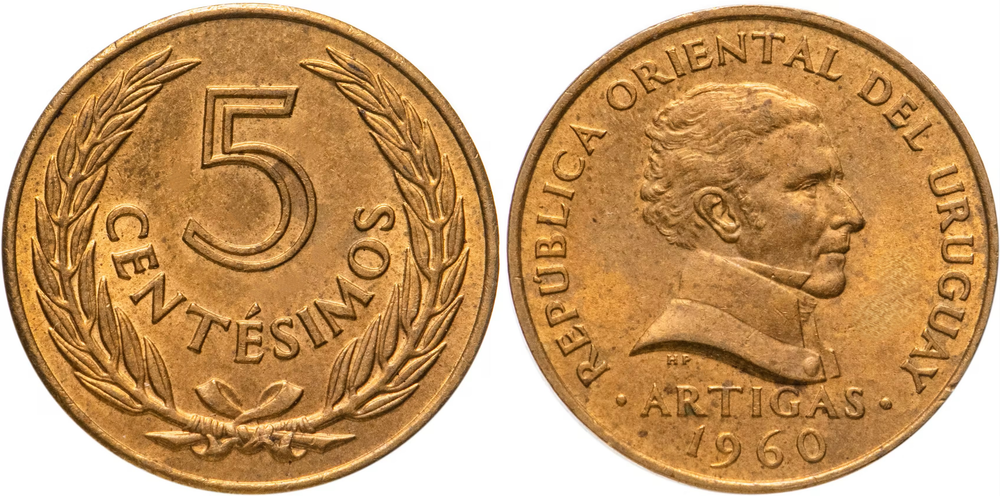 Уругвай 5 сентесимо, 1960 Хосе Хервасио Артигас XF