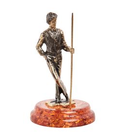 AM-1913 Фигурка «Бильярдист» (латунь, янтарь)