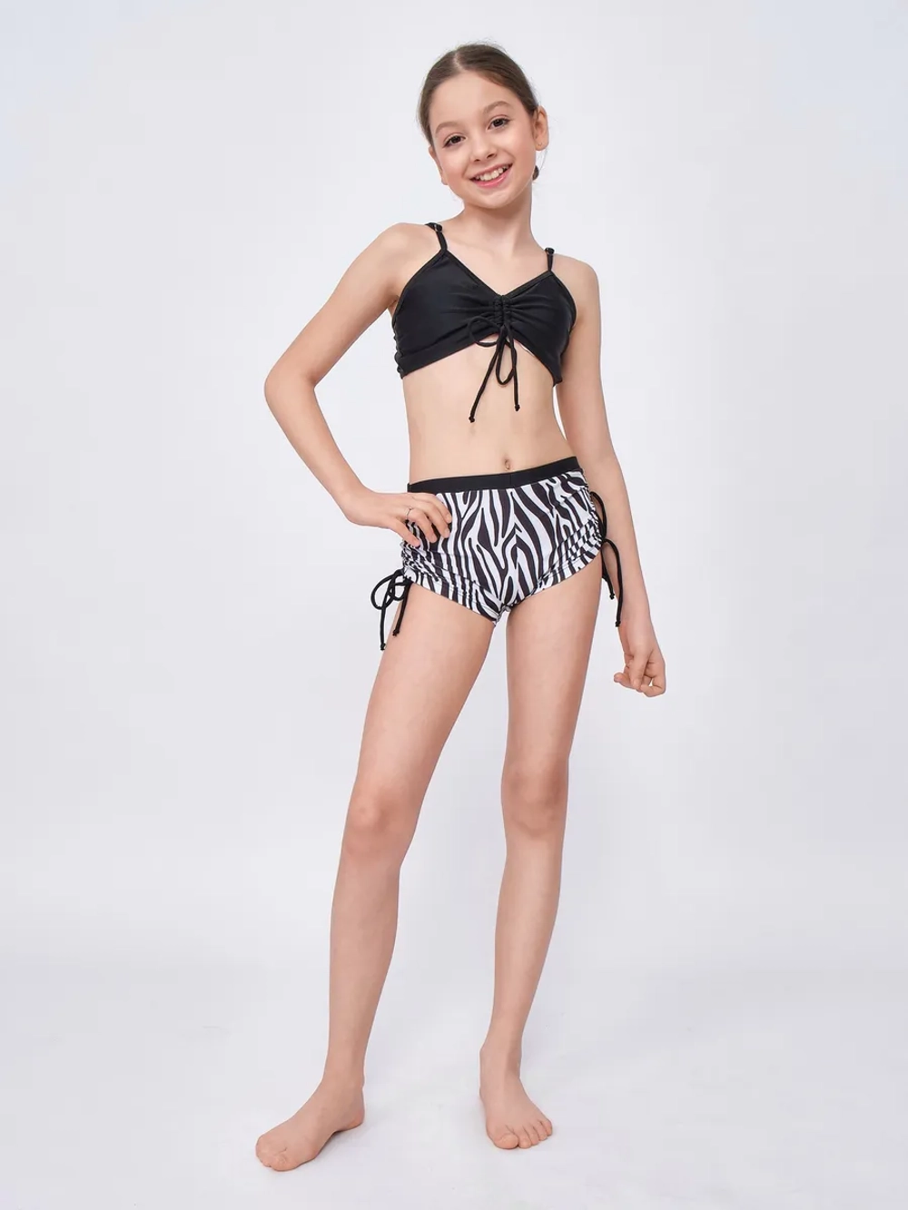 купальник раздельный 3 в 1 с шортами и топ накидка