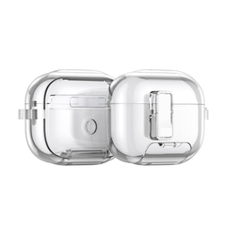 Усиленный прозрачный чехол для наушников AirPods Pro 2, Dux Ducis, серия PECR Series (встроенная подставка для смартфона)