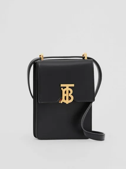 Кожаная сумка Burberry Robin черный
