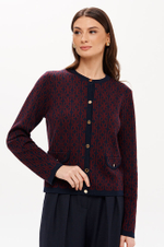 1952 Кардиган женский (темно-синий / бордовый)