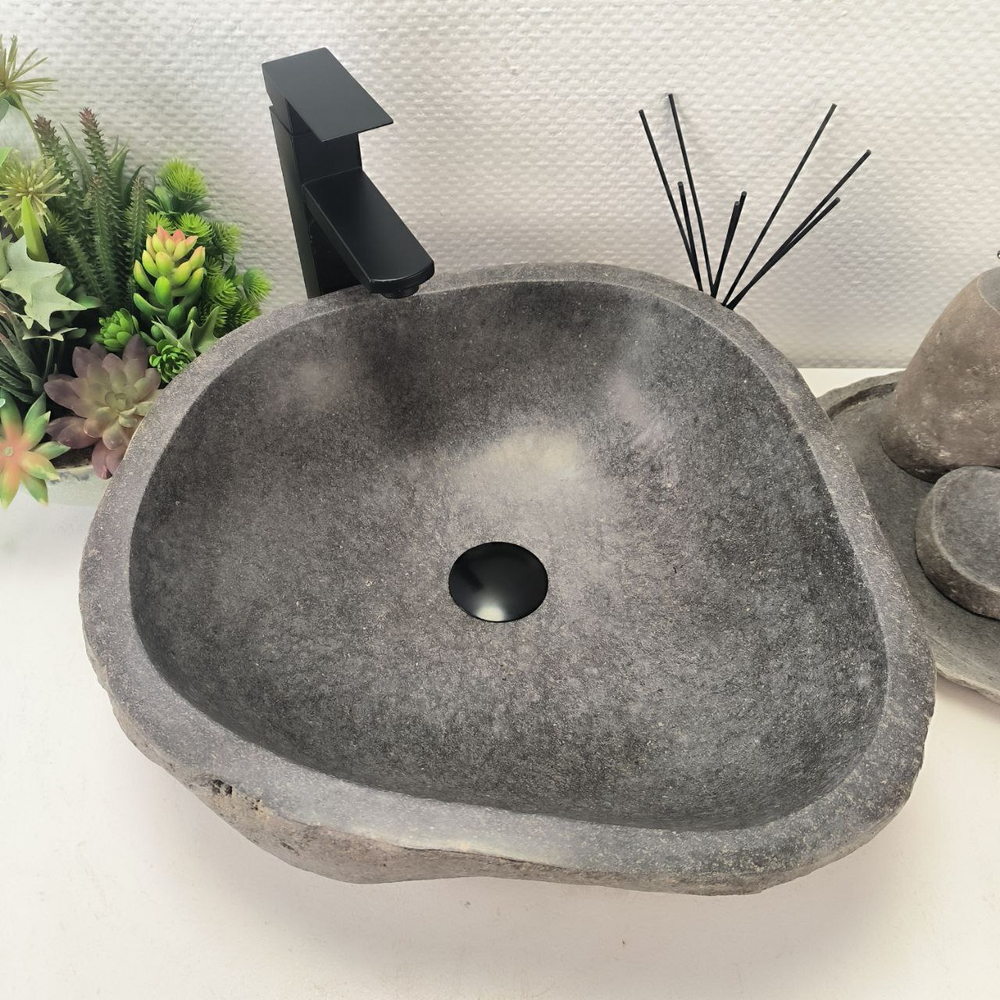 Раковина из речного камня RS-63673 (43*43*15) 0122