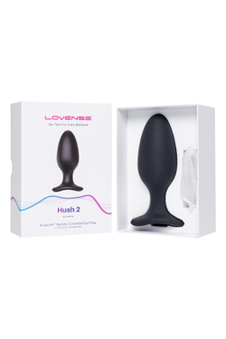 Анальная втулка LOVENSE Hush 2 (L), силикон, черная, 15 см, Ø 5,7 см