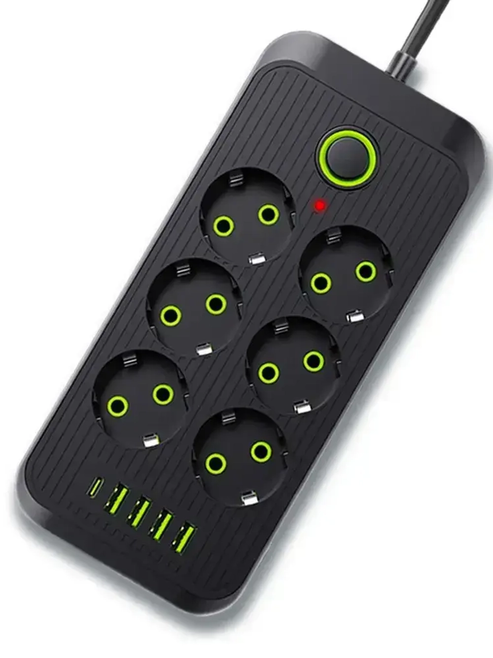 Сетевой фильтр, удлинитель сетевой 7м с USB и type-c. Пилот, тройник