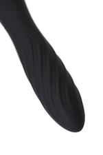 Черно-красный двусторонний вибромассажер Black&Red - 21 см. (Цвет: черный с красным)