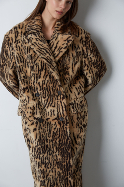 Шуба двубортная из шерсти Стелла Маккартни