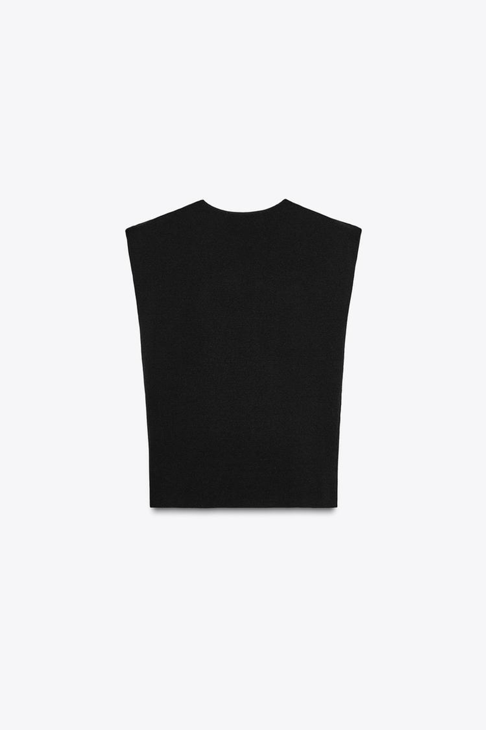 ZARA ТРИКОТАЖНЫЙ ТОП С ЗОЛОТИСТОЙ ДЕТАЛЬЮ, ЧЕРНЫЙ