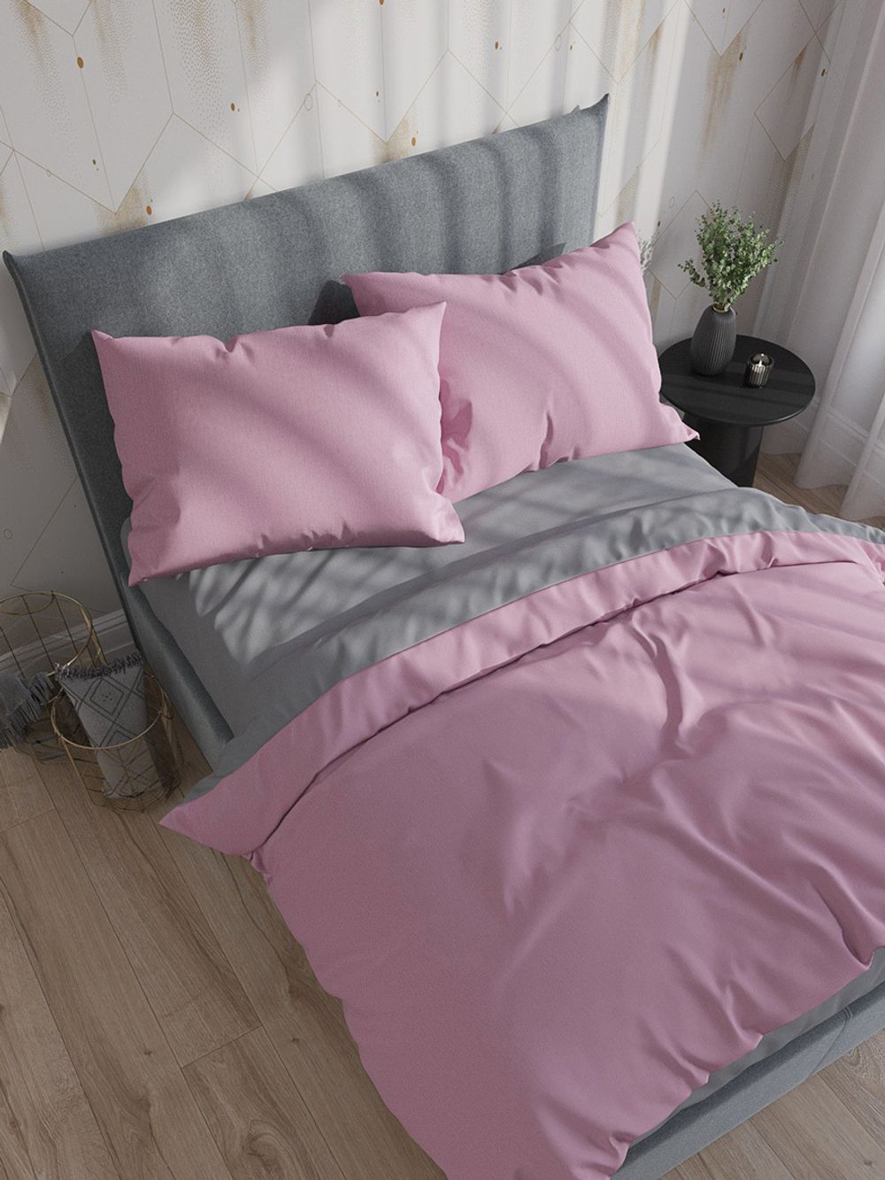 Пододеяльник Сказка "Roseo/Grigio" 1,5-сп 145х215 см, поплин, поплин