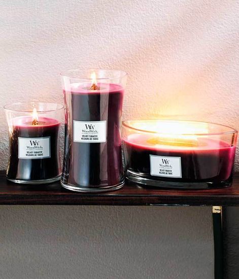 Бархатистый табак, ароматическая свеча, WoodWick