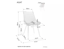 Стул SIGNAL AGAT Velvet Bluvel 40 темно-бежевый/черный